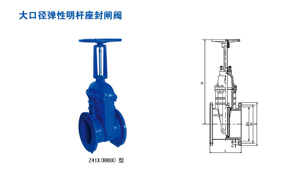 Z41X(RRHX)型大口徑彈性明桿座封閘閥